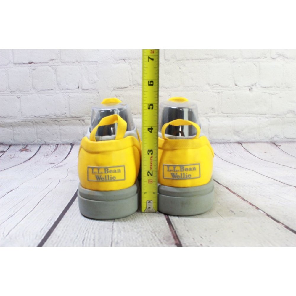 LL Bean Yellow Vulcanized Rubber Waterproof Rugged Wellie Shoes Size 7 M - Picture 8 of 9